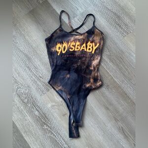 90's Baby Black and brown tie dye One Piece